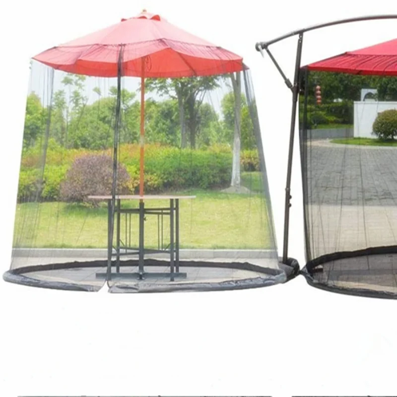 

Net Mesh Yarn Cover Outdoor Patio Umbrella Floor-Laying Anti-Mosquito Roman Umbrella Portable Straight Umbrella Mesh Cover