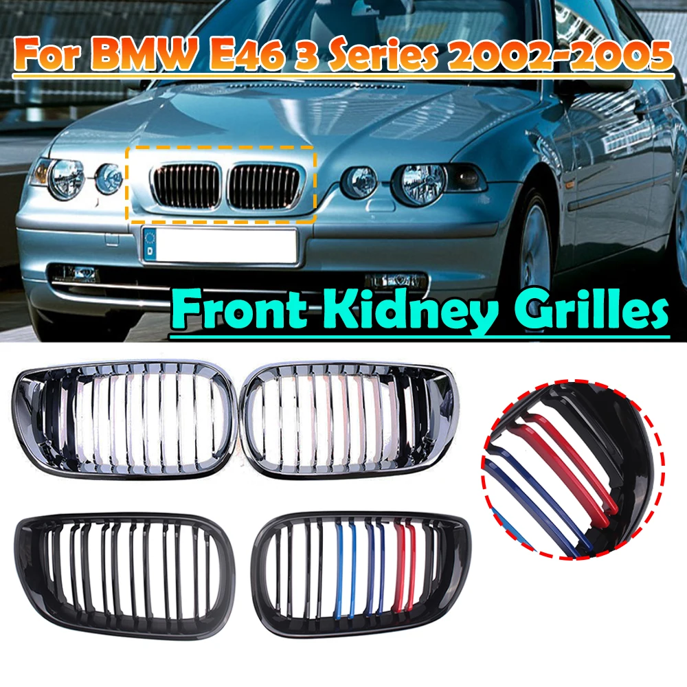 

Передний бампер решетка гриль M спортивный стиль двойная планка для BMW E46 4 двери 3 серии 2002 2003 2004 2005 2005 Запасная часть