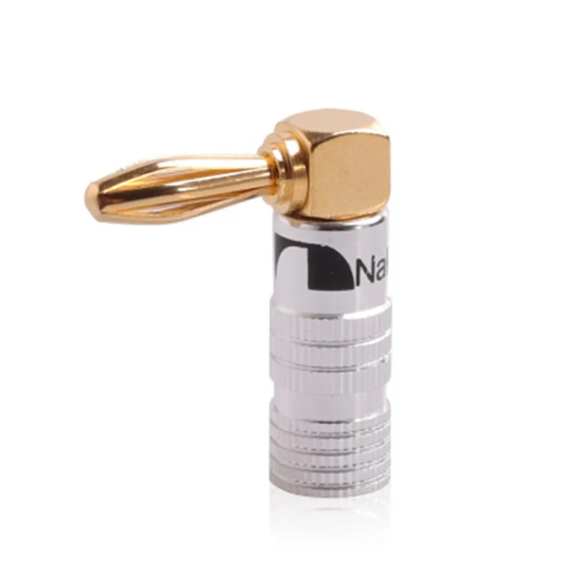 16-кратный Банановый штекер L-образный адаптер для динамика позолоченный s