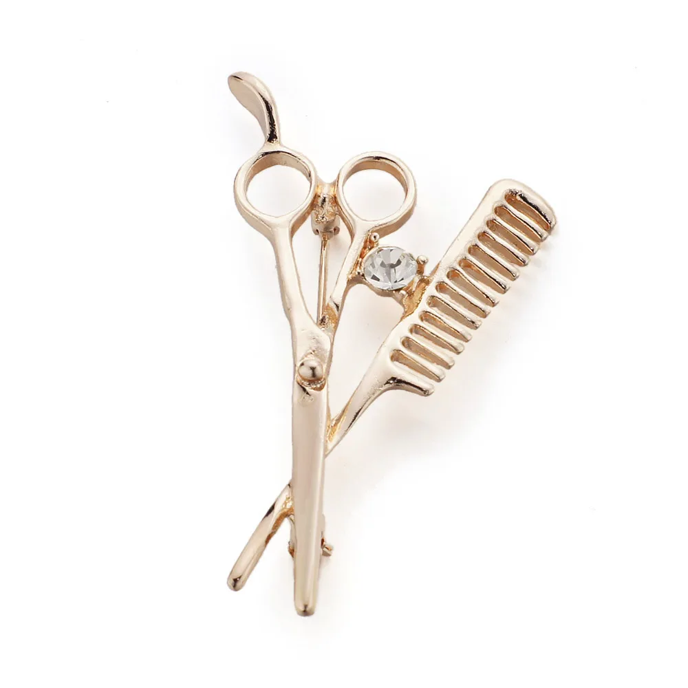Модная новинка расческа ножницы уникальная брошь для шляпы платья зажимы
