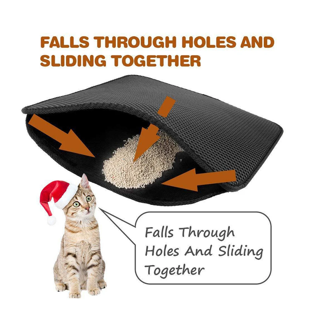 

New Waterproof Pet Cat Litter Mat Double Layer Cat Litter Pads Trapper Mat folding Non-slip Pet Litter Mat
