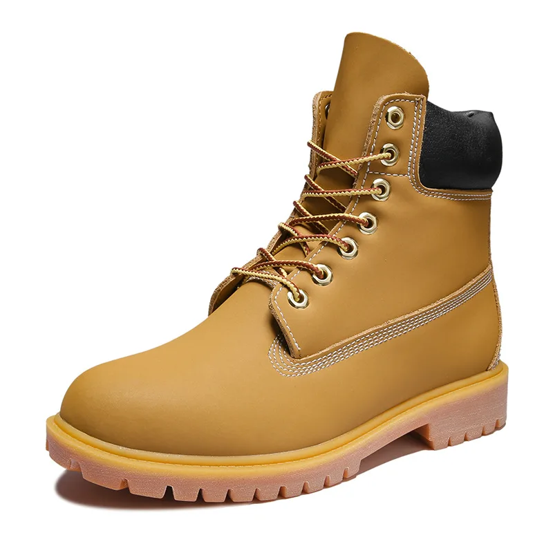 

Yellow Martin boots 2021 new Martin boots high top waterproof fashion rhubarb boots big head tooling boots men's short boots