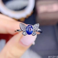 fine jewelry 925 sterling silver inlaid with natural gemstone popular fashion butterfly sapphire womens ol style ring support d
