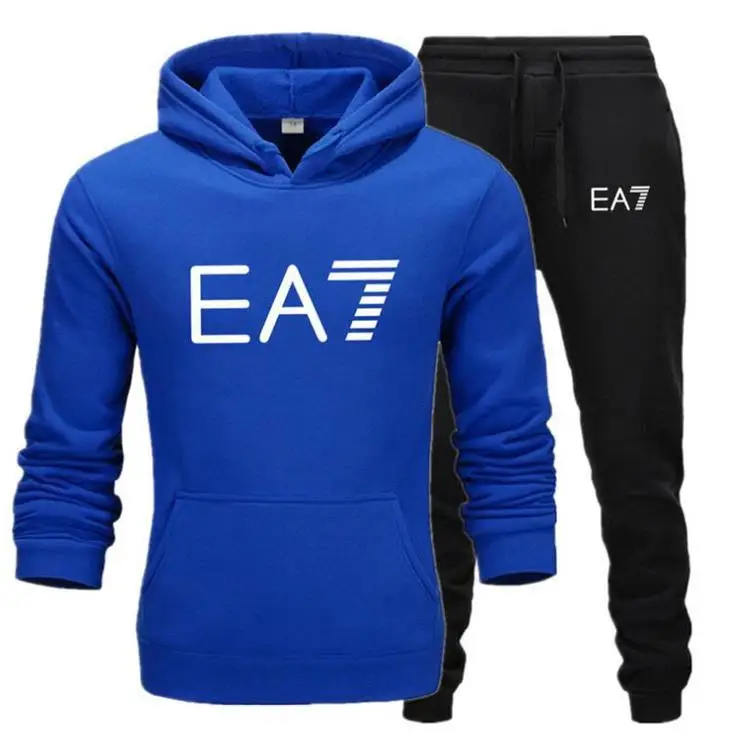 

2021 new hot sale EA7 street men's and women's hooded sweater winter sports suit non-Armani men fashion jump suit men tracksuit