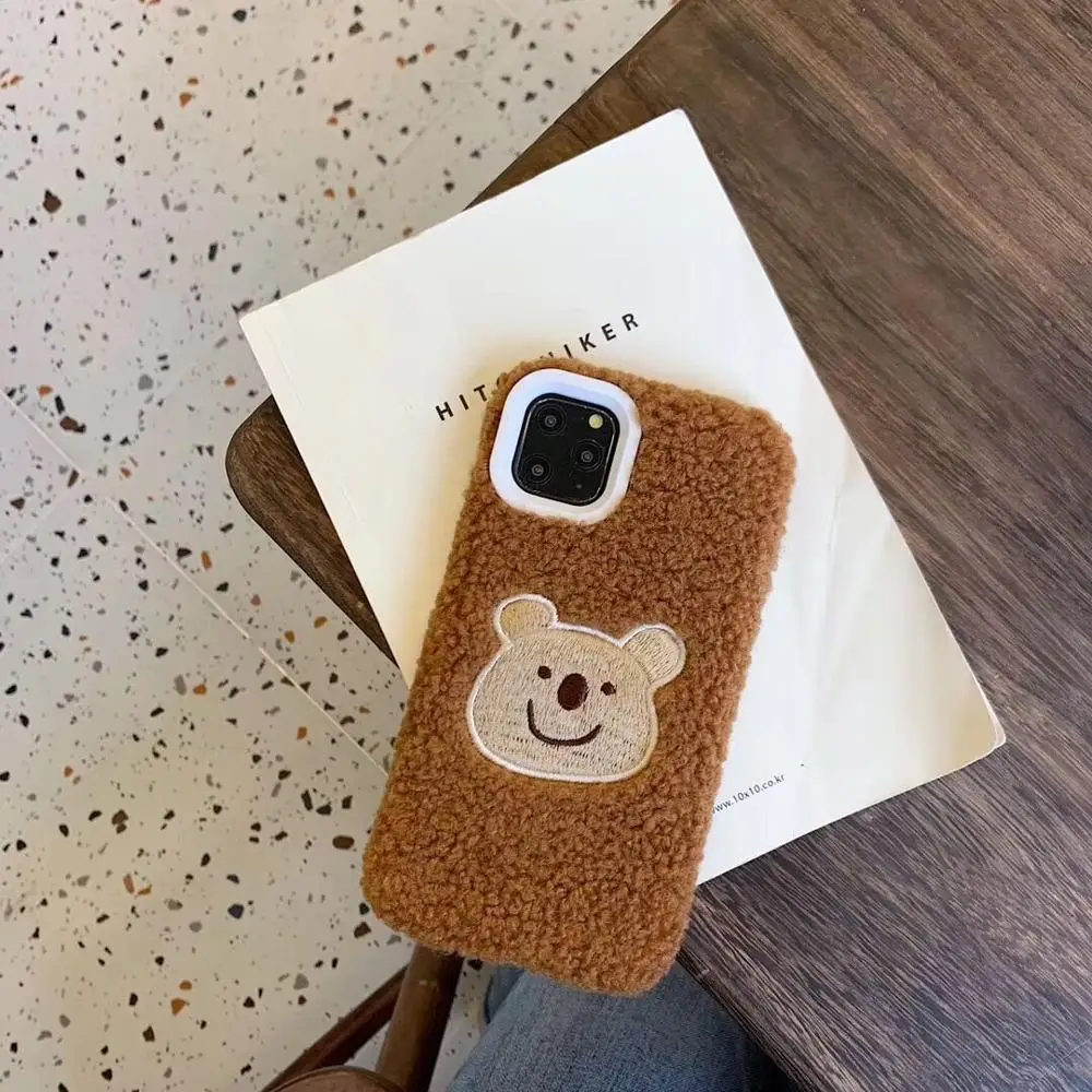 Милый чехол для телефона с рисунком коричневого медведя iPhone 11 Pro Max XR XS 6 6S 7 8 Plus X