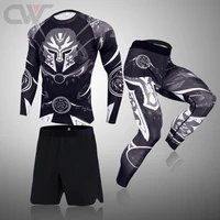 mens spartan tight sports suit gym mma fitness jogging fighting training elasticity compression mens thermal underwear tights