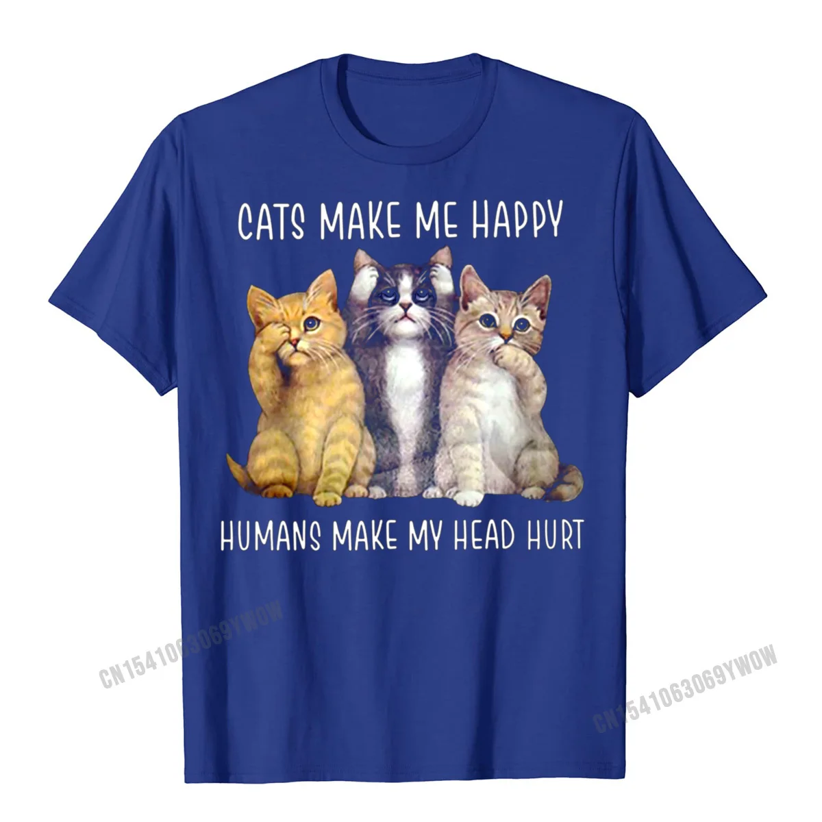 Футболка мужская хлопковая с принтом кошки сделай меня счастливым