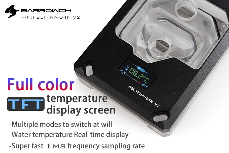 Barrowch FBLTFHA 04N V2 для RyzenAMD / AM4 AM3 Процессор индикатор расхода воды цифровой Дисплей