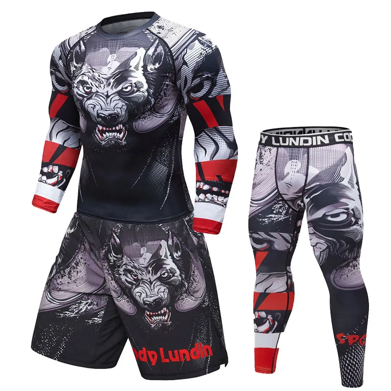 2021 Мужская Спортивная Футболка MMA Rashguard Jiu Jitsu футболка для фитнеса набор бокса