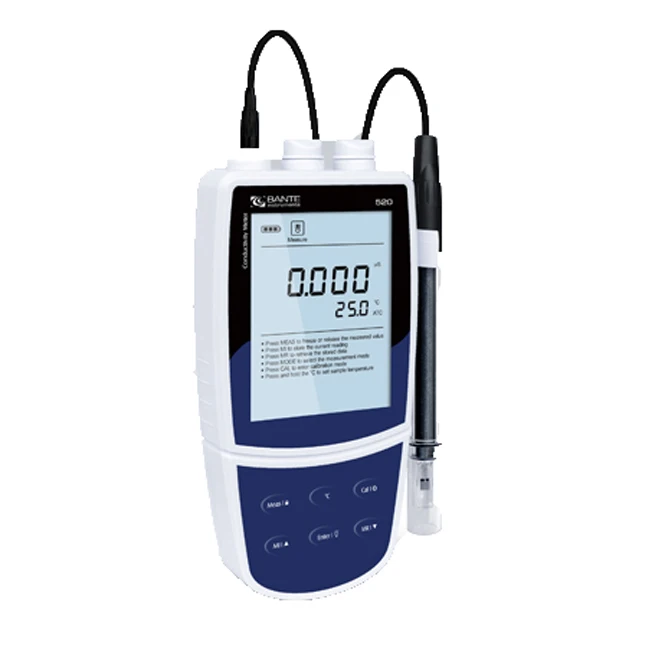 

Conductivity Meter Tester Gauge with 5 Points Calibration Selectable TDS Conversion Factor Accuracy 0.5% F.S. Bante530