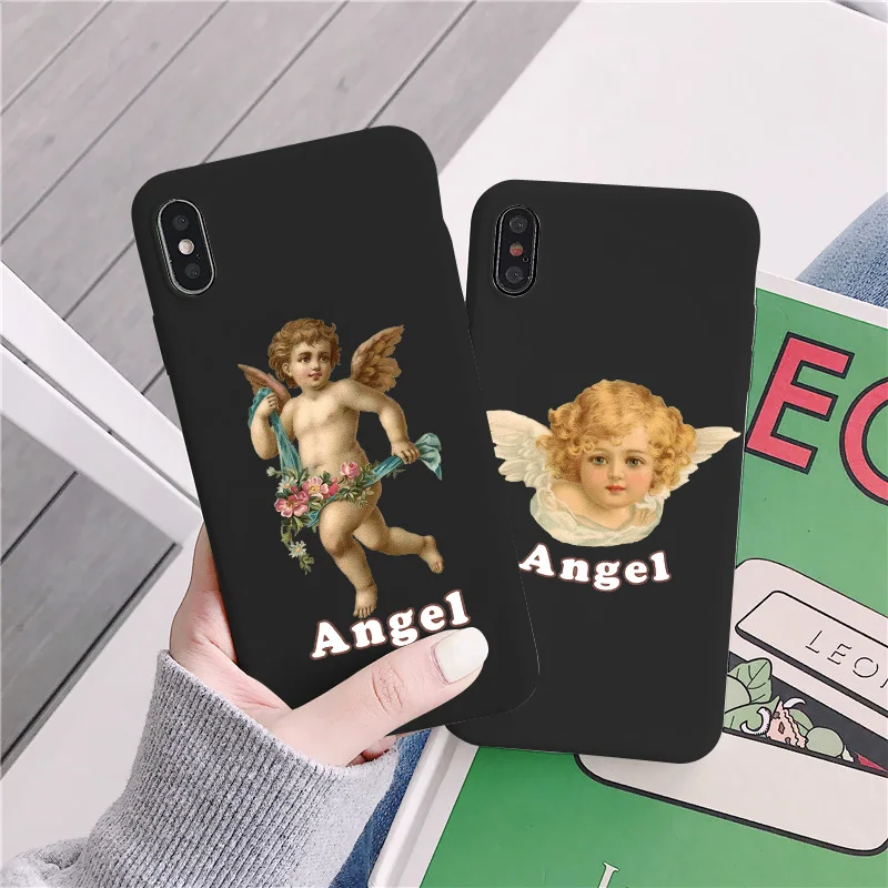 

Angel Baby Cupid Case For Apple iPhone 11 Pro XR X XS Max 8 7 6 6S Plus SE 2020 Airbag Anti-Fall Soft Silicone Phone Coque Capa