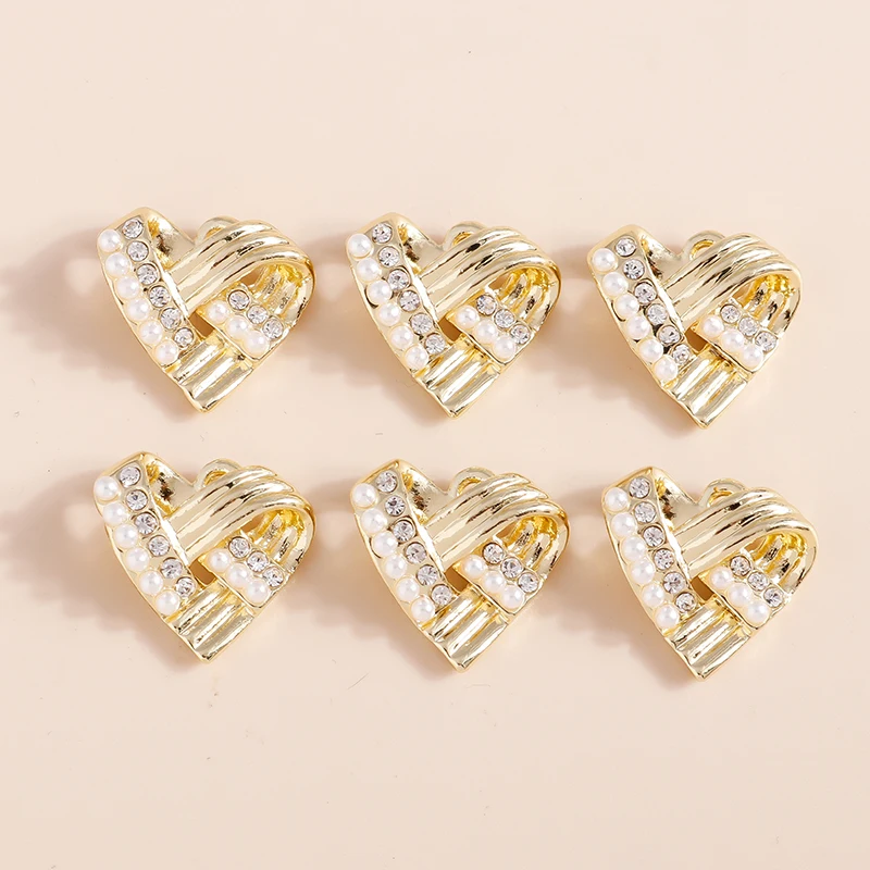 4 шт. Элегантные Кристаллы Любовь Имитация жемчуга сердца Подвески для сережек