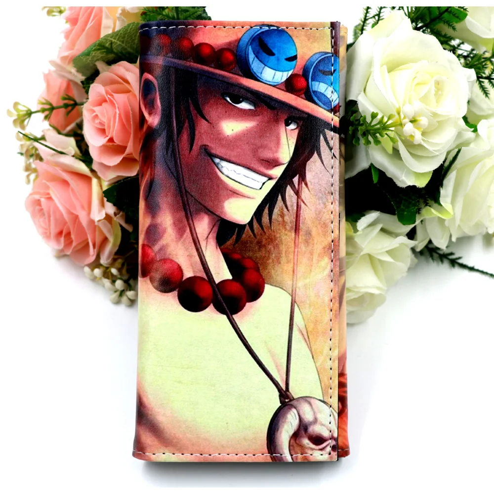 

Anime Pirate King PU Leather Button Long Wallet Portgas D Ace Card Holder Purse