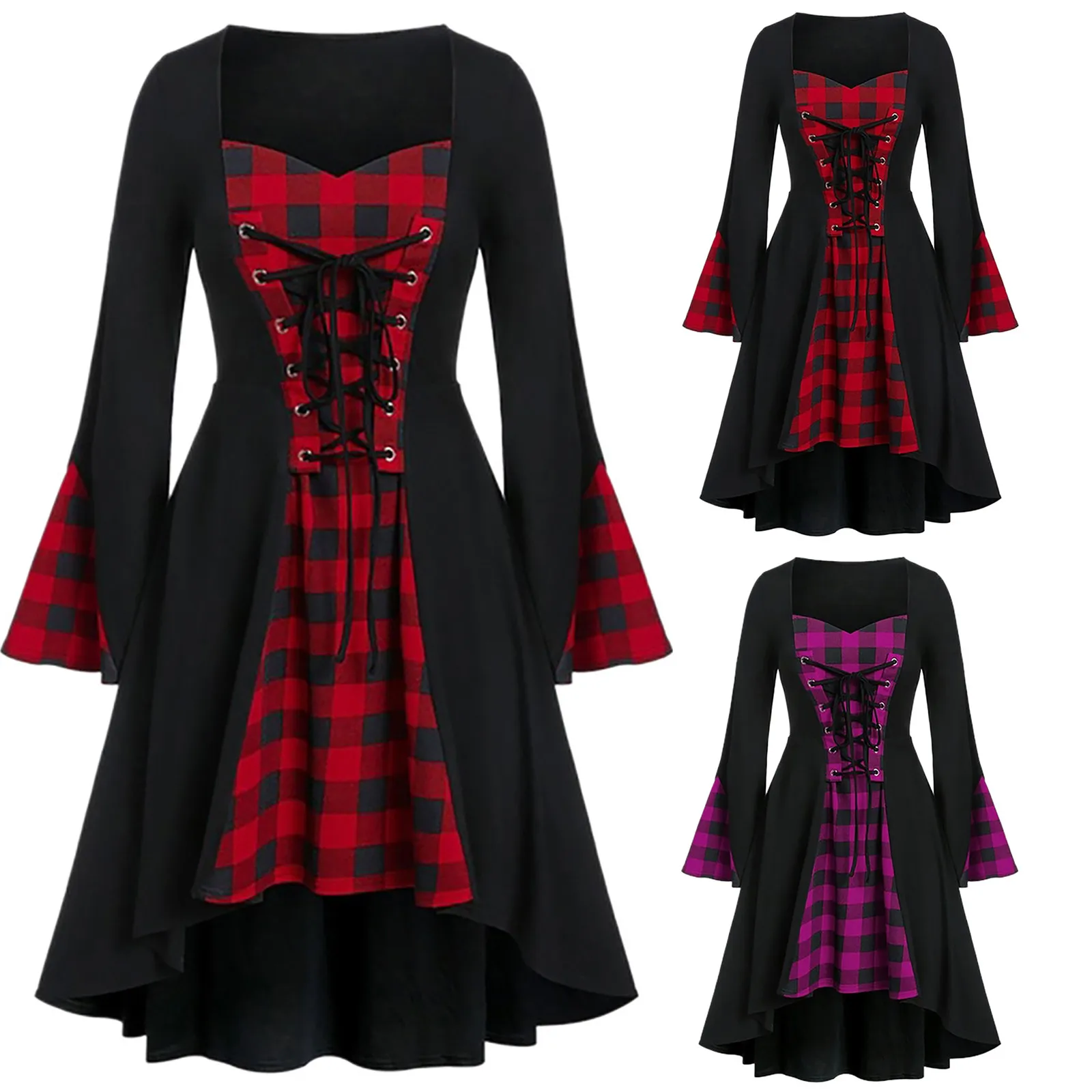 Женский костюм для косплея ведьмы на Хэллоуин большие размеры средневековый