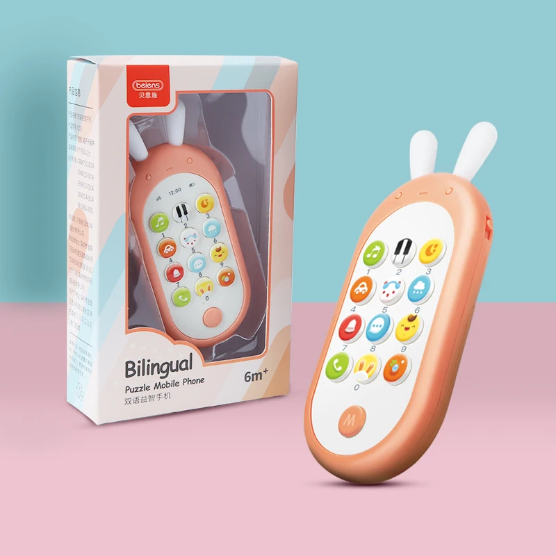 

Beiens Baby Toys Mobile Phone Kids Bilingual Telephone Toy Newborn Early Educational Learning Toy Phone Multifunctional Toy Gift