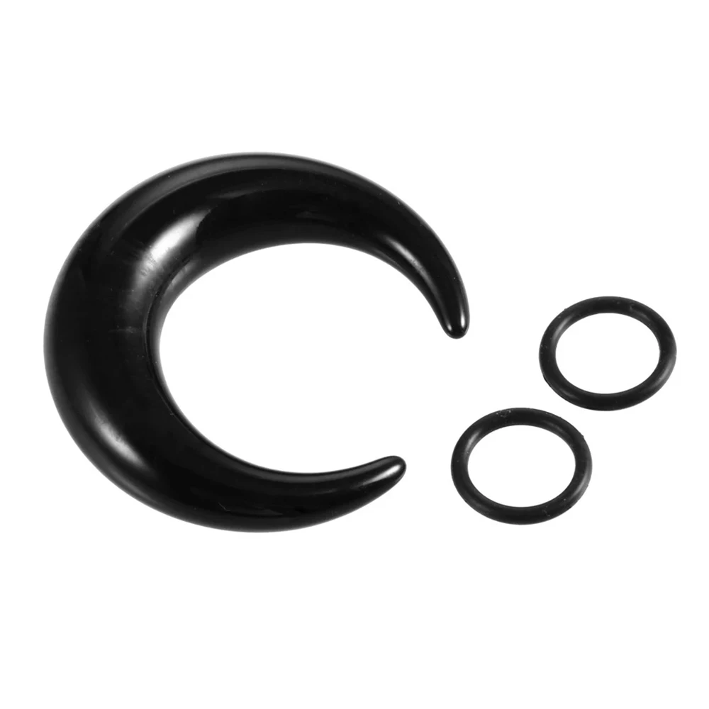 2pcs Goth Acrylic C Sahpe Buffalo Horn Ear Pincher Septum Rings Piercing Black Taper Stretcher Expander Body Jewelry - купить по