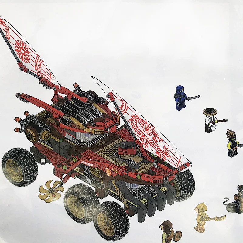 

New 858pcs Ninja Land Bounty Truck Model Building Blocks Compatible 70677 Ninjagoeds Kids Toy Bricks Gifts