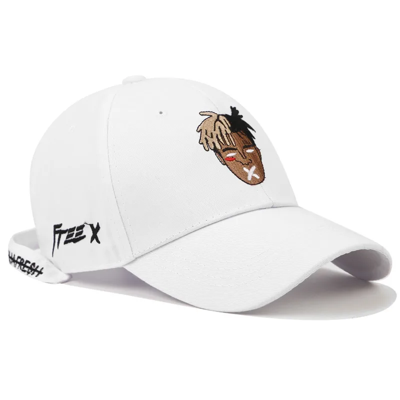 Высокое качество хлопок певица xxxtentacion дреды Snapback кепки для мужчин женщин хип-хоп папа шляпа бейсбольная Кепка Bone Garros - Цвет: White