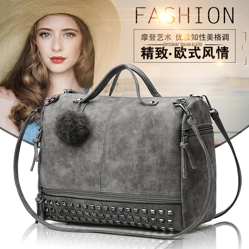 

Женская сумка с заклепками, новинка 2021, модные женские сумки-мессенджеры из матовой ткани, сумка на одно плечо, большие сумки