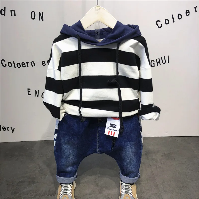 Комплект из 2 предметов для мальчиков Повседневная Толстовка + штаны комплекты