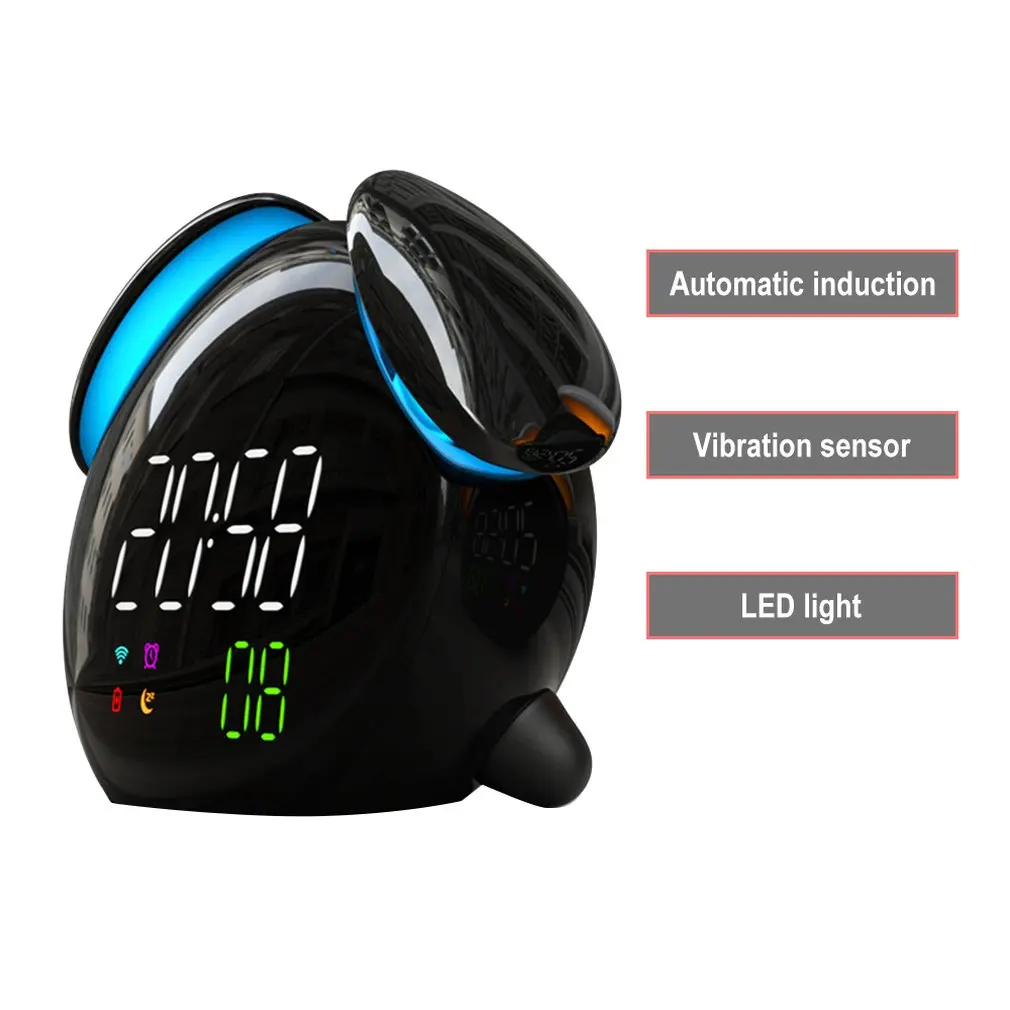 Маленький светильник будильника прогноз погоды умный индукционный цветной