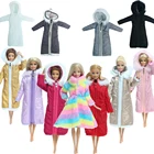 Кукольное платье ручной работы длинное пальто Хлопковое платье юбка Зимняя одежда куртка Теплая Одежда для куклы Барби 16 Аксессуары Детская игрушка