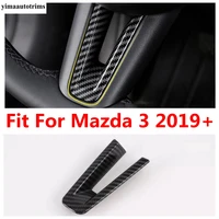 for mazda 3 hatchback sedan 2019 2022 steering wheel gear frame decor strip cover trim abs carbon fiber accessories interior