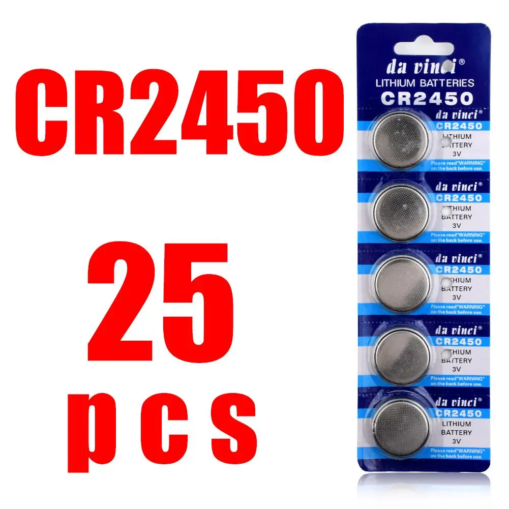 Батарейки кнопочные YCDC 25 шт. Литиевые 3 в CR2450 CR 2450 ECR2450 KCR2450 5029LC LM2450 DL2450 BR2450 |