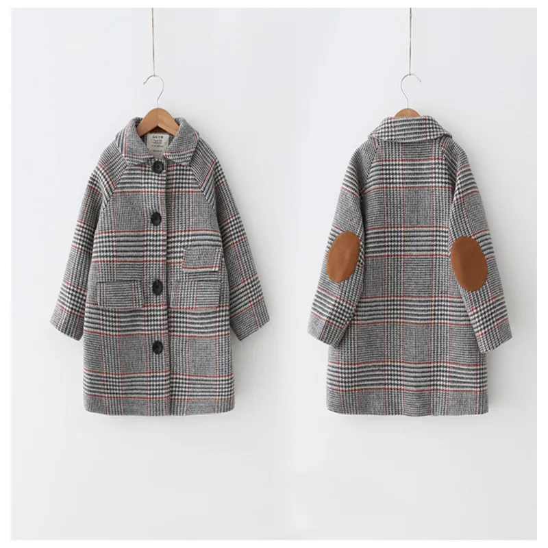 Одежда для девочек верхняя одежда зима новый модный шерстяной с узором гусиные