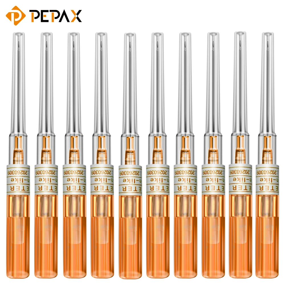 PEPAX 50PCS Gauge Ear Nose Piercing Needles IV Catheter Needles Kit Piercing for Piercing Start Beginner Kit Body Piercing Tools