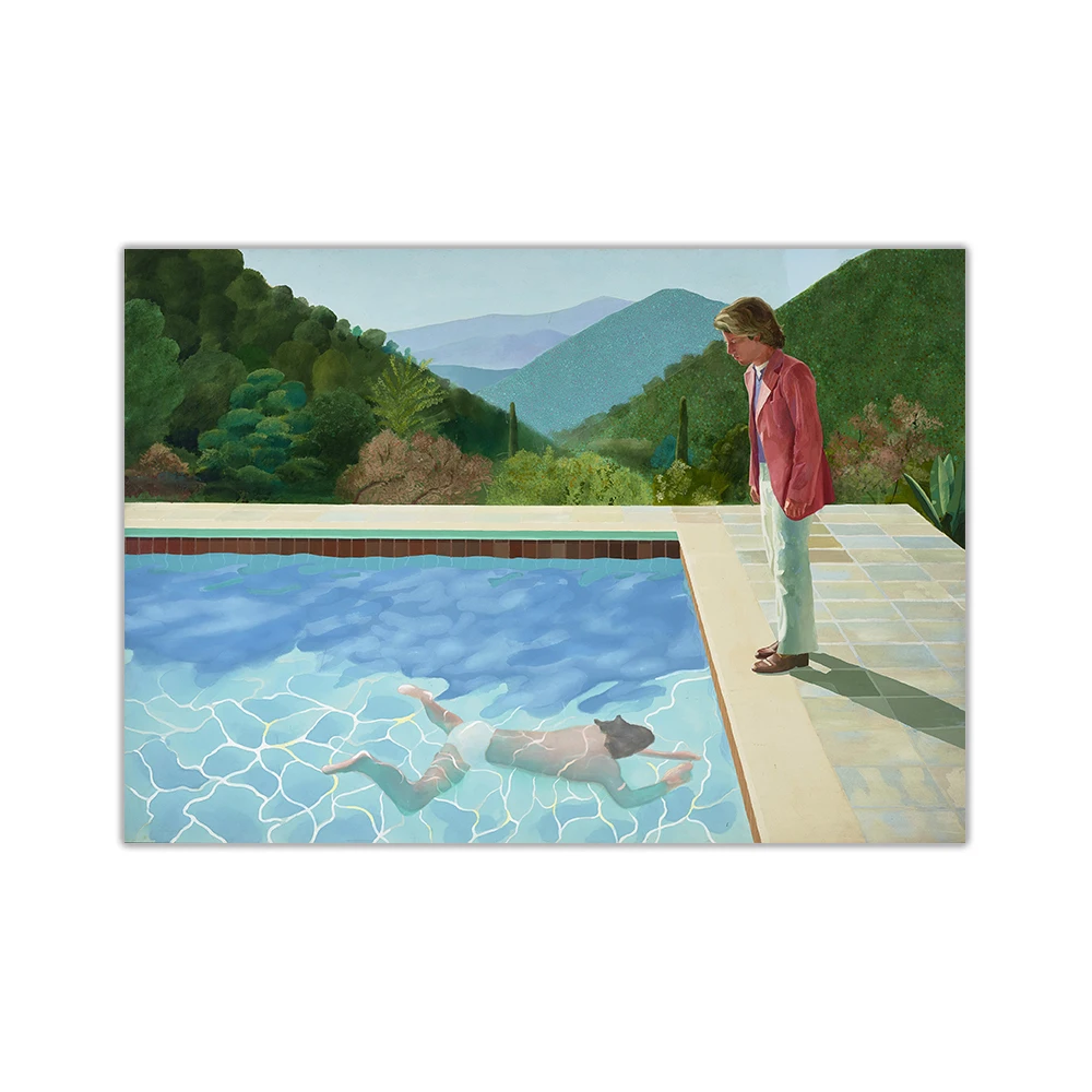 Citon Canvas David Hockney 》 Портрет художника (бассейн с двумя фигурками) художественная