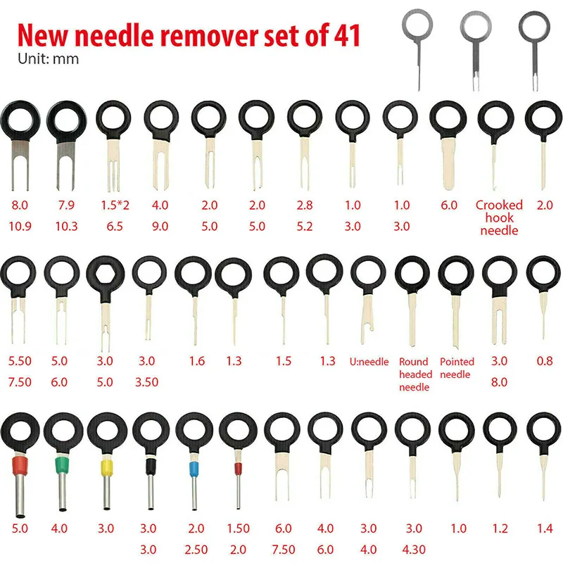 

82 Pcs Pin Ejector Wire Kit Stainless Steel Removal Tool Car Computer Household Devices Extractor for Most Connector Terminal