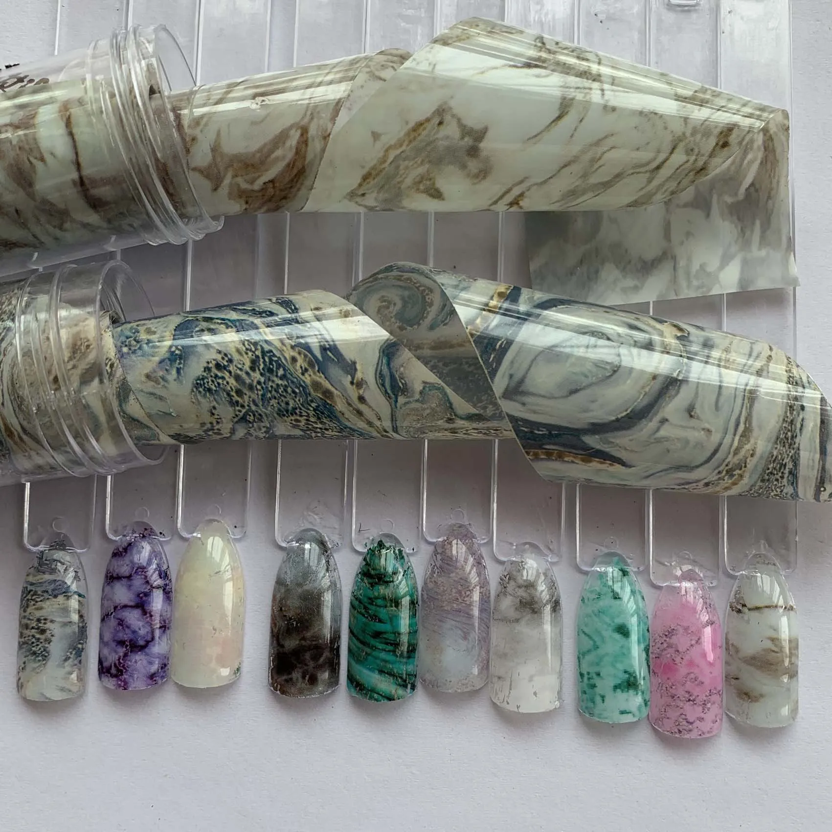 10rolls 4cm*120m Rock Nail Foils Marble Transfer Sticker Galaxy Slide Art Decals Accessories Paper | Красота и здоровье