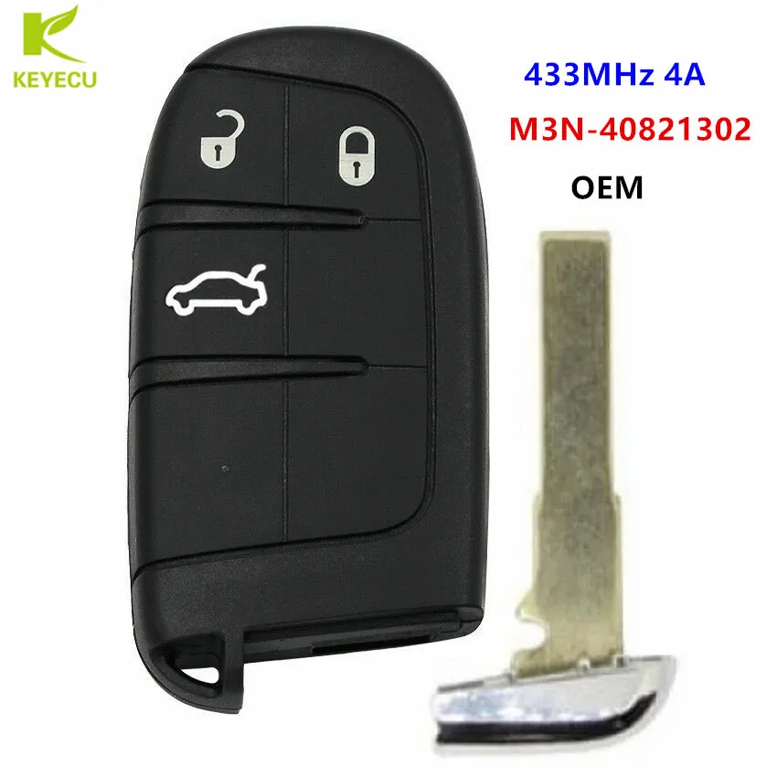 KEYECU OEM Автозапуск дистанционного Брелок бесконтактных смарт ключ 3 кнопки 433 МГц 4A