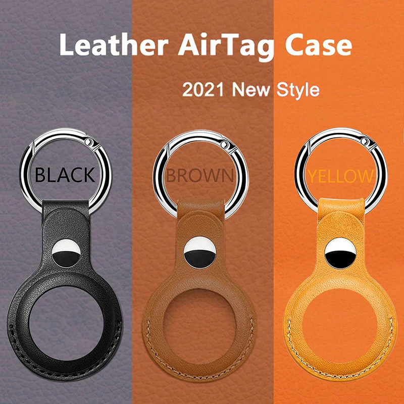 

Soft Shockproof Protect Case For Apple Airtags PU Leather Hangable Keychain Locator Tracker Case Accessories Portable Hook Cover