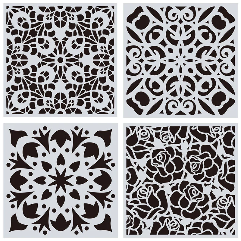 16 шт. Мандала шаблон для рисования трафарет стен живописи скрапбукинга DIY рок