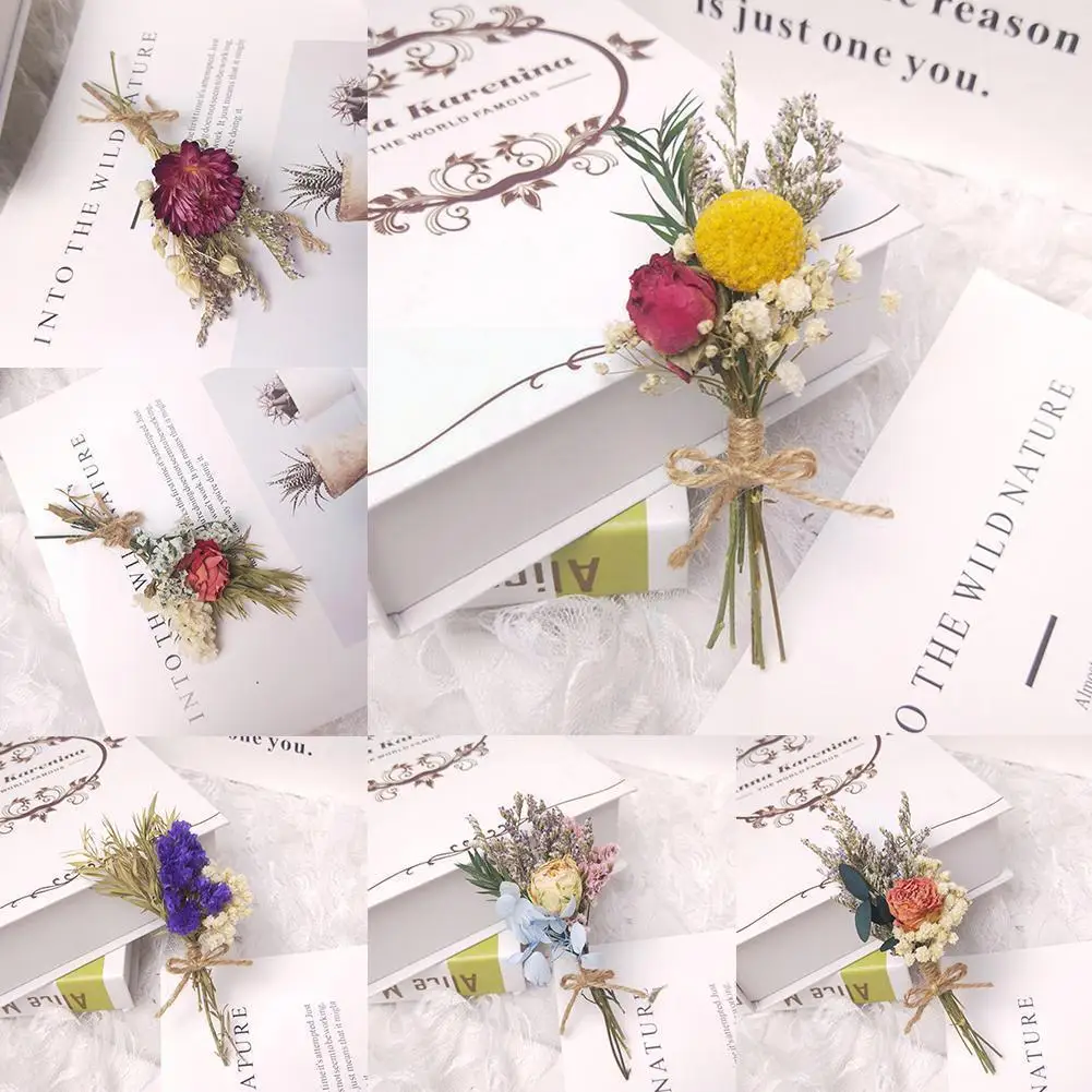 

Mini Real Natural Dried Flower Bouquet Rose Pampas Year Plants Gifts Christmas Grass New Decoration Crafts Home Gypsophila E7D6