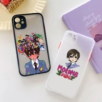 ouran high school host club phone case for iphone x xr xs 7 8 plus 11 12 13 pro max 13mini translucent matte shockproof case
