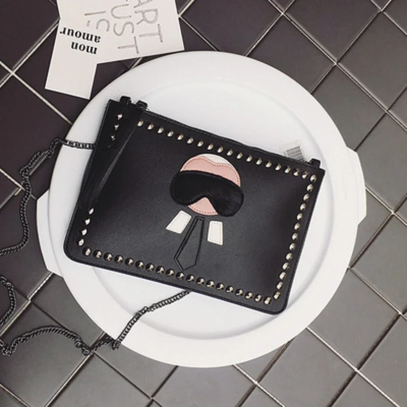 Женские сумки клатчи с заклепками водонепроницаемые мессенджеры из