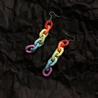 acrylic rainbow earrings candy color japanese earrings harajuku style chain eardrop women drop earrings gift for girl friends