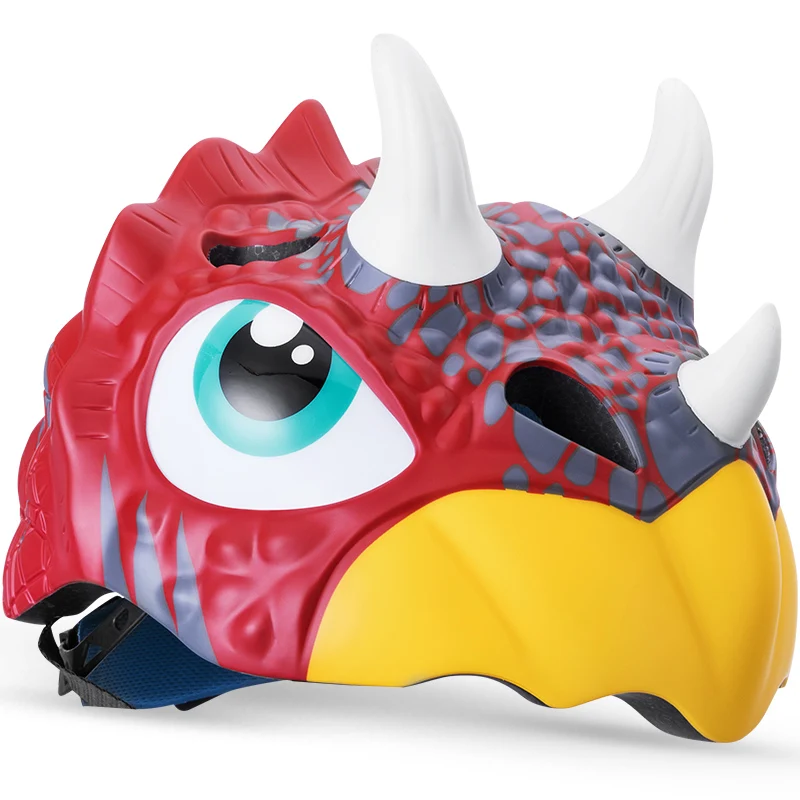 Детские велосипедные шлемы ROCKBROS PC + EPS мультяшный Динозавр для езды на велосипеде