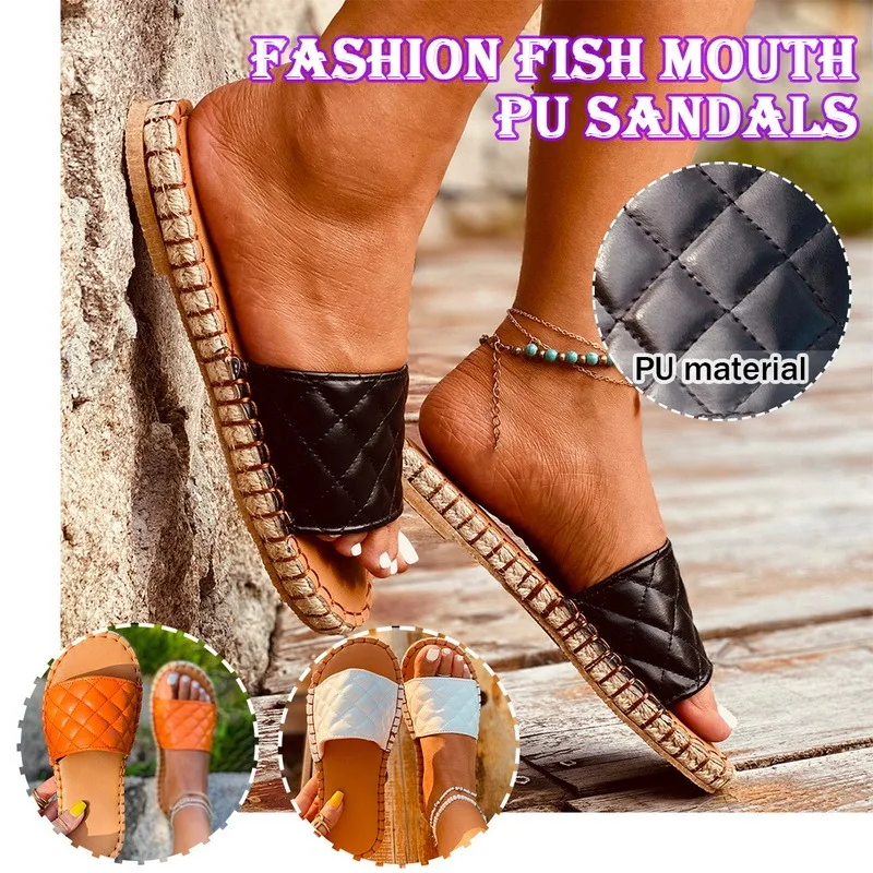 

Women Shoes Summer Retro Moccasin Women's Sandals Peep Toe Sewing Flats Shoes Woman Slip On Ladies Beach Sandals Casual Footwear