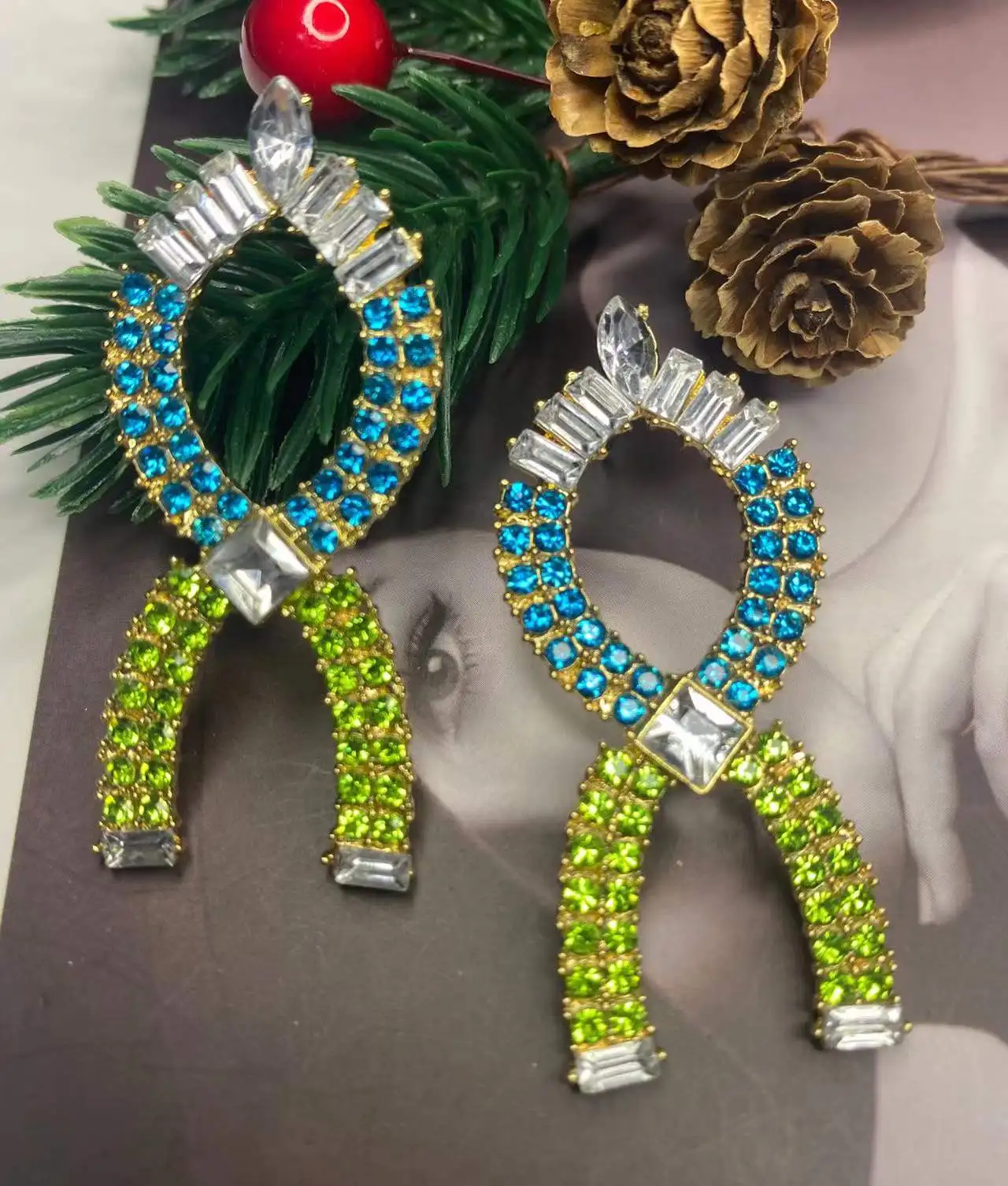 

Exaggerated Temperament Colored Geometric Earrings for Woman Party Casual