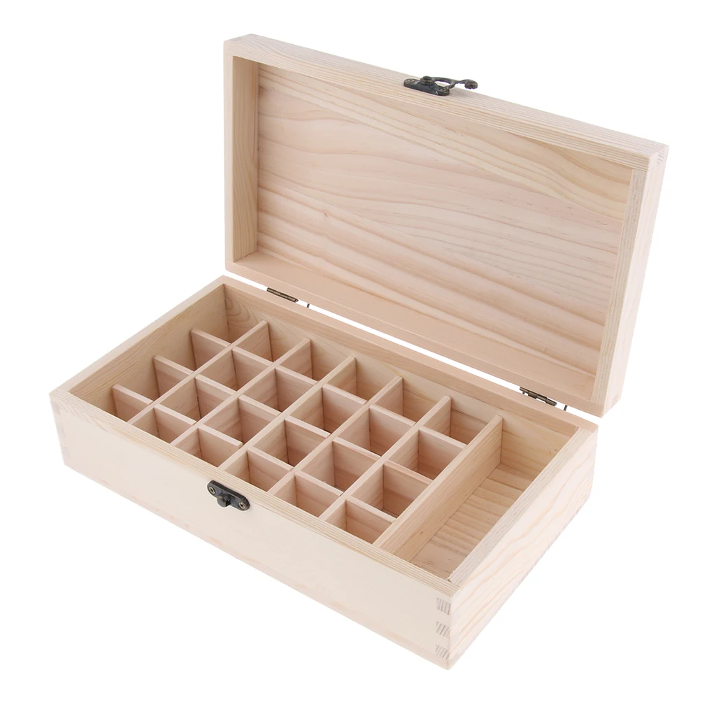 

25 Slots Essential Oil Wooden Box Organizer Storage Case for 15ml /100ml