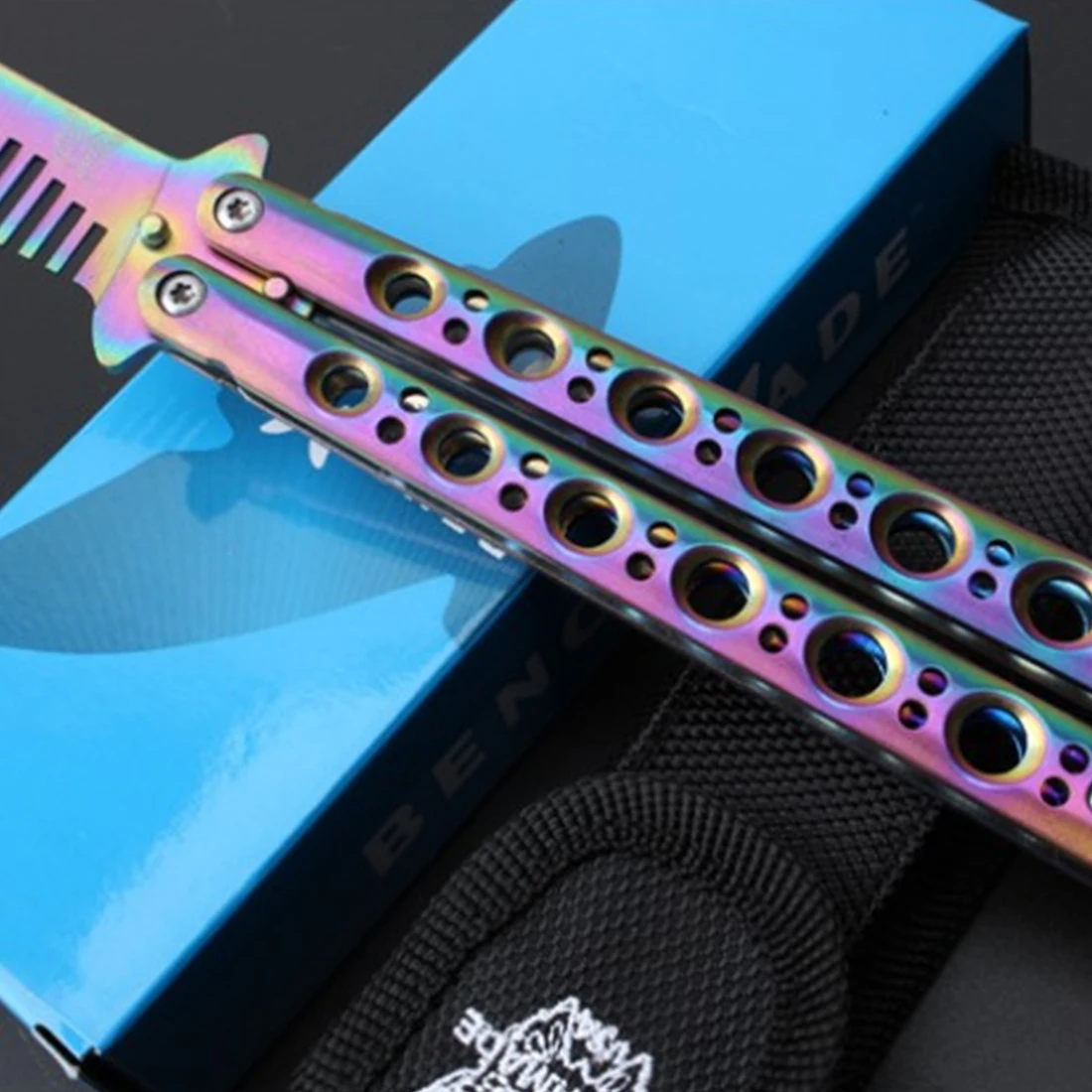 Складной нож-бабочка из нержавеющей стали расческа без острых углов для