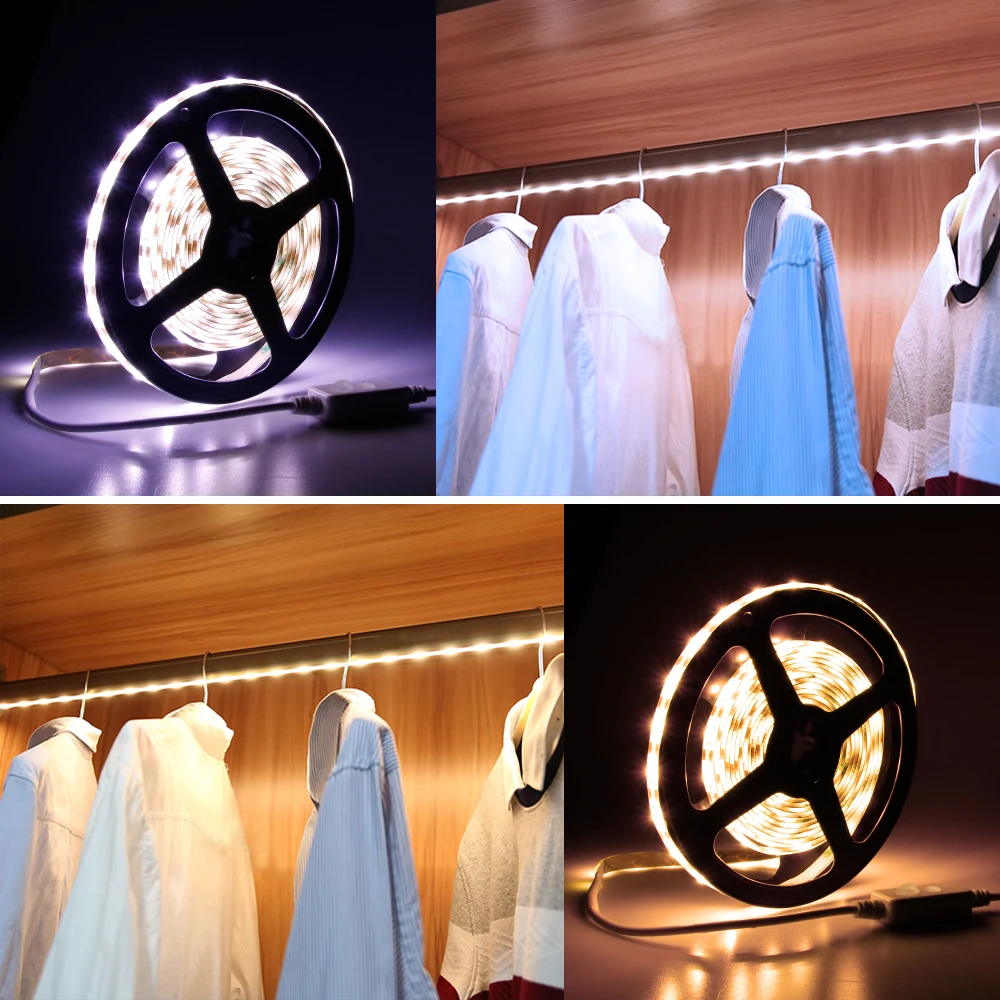 WENNI LED Strip Waterproof USB Motion Sensor Light Tape 5V Under Cabinet PIR Lamp Ribbon Wardrobe Decoration | Лампы и освещение