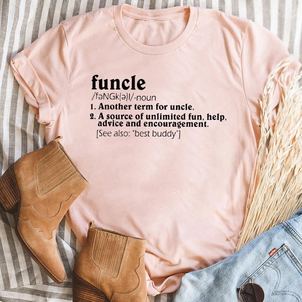

Funcle Definition Shirt Classical Crewneck Woman Tshirts Funny Funcle Graphic T Shirts Gift To Family Tops for Women