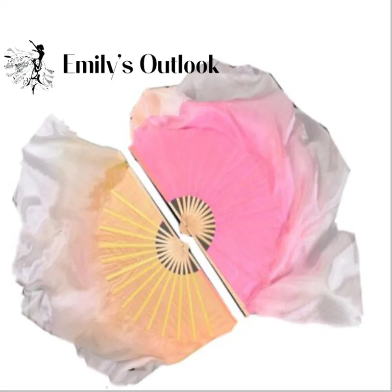 Пара вуаль из натурального шелка (1L+1R) для женщин бамбуковая короткая танца