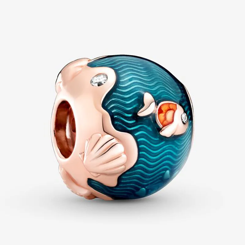 

Authentic 925 Sterling Silver Bead New Pearl Glitter Fish Play Wave String Fit Original Pandora Bracelet For Women Diy Jewelry