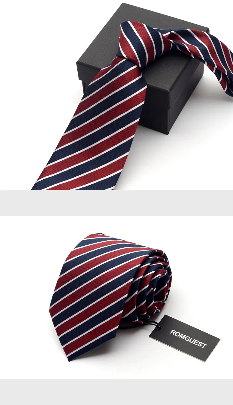 2020 High Quality Brand New Fashion Formal Suit Business Work Red Blue Striped 9cm Necktie Wedding Tie for Men with Gift Box | Аксессуары